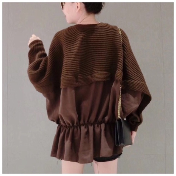 Oversize Puff Flowing Bat Wing Sweater Top - Picture 6 of 8